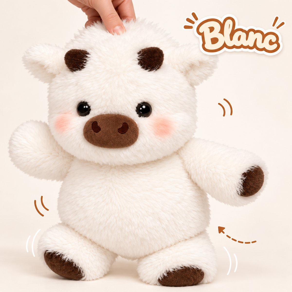 La Peluche vache qui court et s'agite | Plushrush®