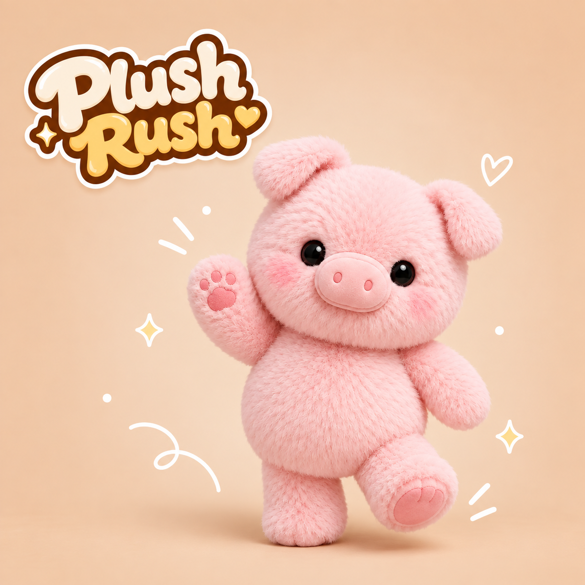 Peluche cochon qui court | Plushrush®
