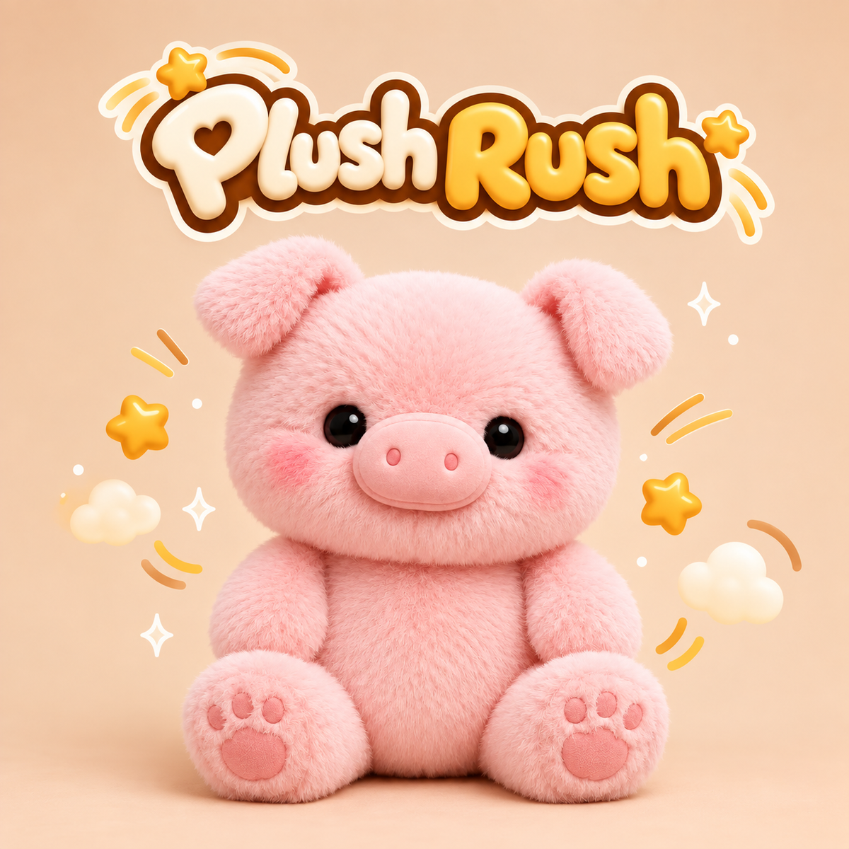 Peluche cochon qui court | Plushrush®