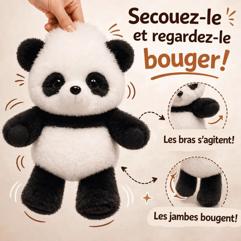 La peluche panda qui court quand on l’agite | Plushrush®